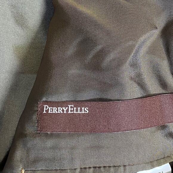 Perry Ellis Mens Corduroy Blazer XL 44R Brown Single Breasted Preppy Academia - Picture 5 of 16